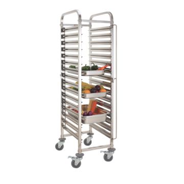 15 LEVEL GASTRONORM (GN PAN) TROLLEY SUITS GN 2/1 & Gn 1/1 . Capacity 15 GN 2/1