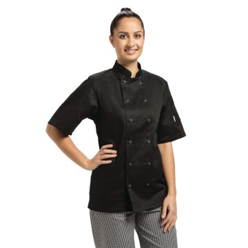 Whites Vegas Chefs Jacket Short Sleeve Black M A439-M