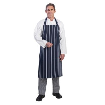 Whites Butchers Stripe Apron Navy A530