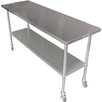 1524 X 610mm New Stainless Steel Portable Work Bench Table W/ Wheels Castors