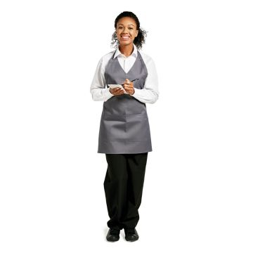 Whites V Neck Service Apron Charcoal B422