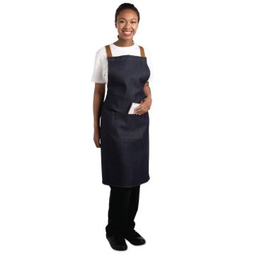 Whites X-Cross Back Apron Blue Denim - 700 x 1000mm B984