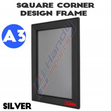 A3 Heavy Duty Black Square Corner Snap Frame 32mm
