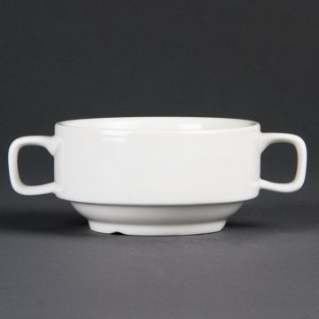 Olympia (Pack of 6) Whiteware Soup Bowl With Handles 115mm C239