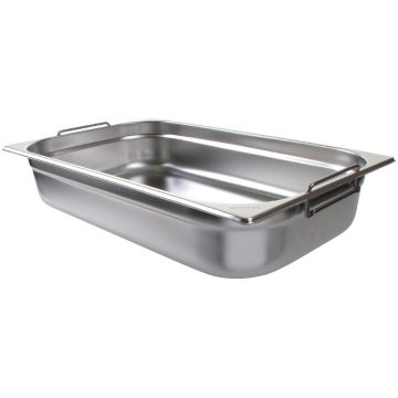 Vogue Stainless Steel 1/1 Gastronorm Pan with Handles 100mm CB179-A