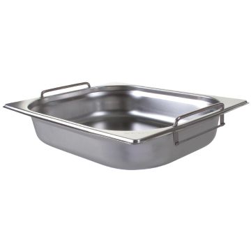 Vogue Stainless Steel 1/2 Gastronorm Pan with Handles 65mm CB182-A