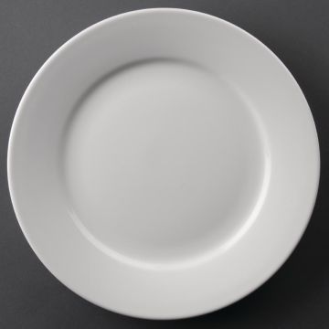 Athena Hotelware (Pack of 12) Wide Rimmed Plates 228mm CC208
