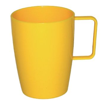 Kristallon (Pack of 12) Polycarbonate Handled Cups Yellow 284ml CE286
