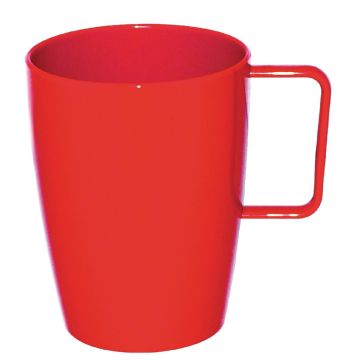 Kristallon (Pack of 12) Polycarbonate Handled Cups Red 284ml CE289