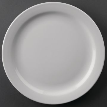 Athena Hotelware (Pack of 12) Narrow Rimmed Plates 226mm CF363