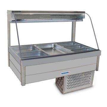 Roband Curved Glass Refrigerated Display Bar - Piped And Foamed Only (No Motor), 6 Pans CFX23RD