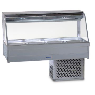 Roband Curved Glass Refrigerated Display Bar - Piped And Foamed Only (No Motor), 8 Pans CFX24RD