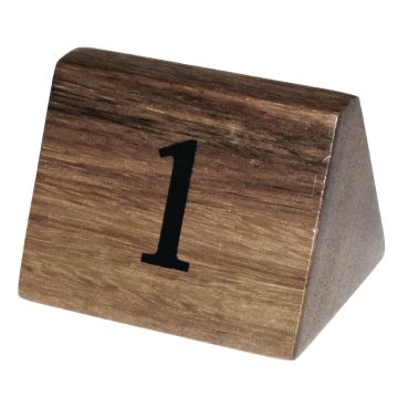Olympia Acacia Table Number Signs Numbers 1-10 (Pack of 10) CL392