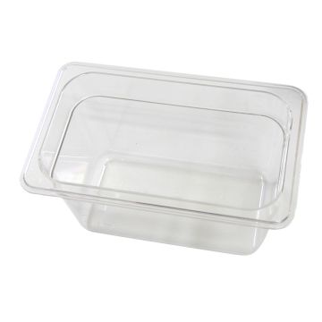 Robinox Clear Polycarbonate Gastronorm Pan - 1/4 Size, 150mm Deep C14150