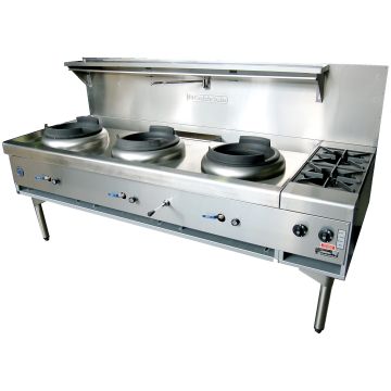 Goldstein CWA3B2 - 3 Hole Gas Wok and 2 Side Burners
