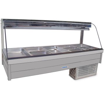 Roband Curved Glass Refrigerated Display Bar, 10 Pans CRX25RD