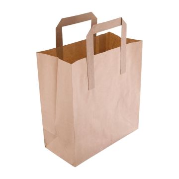 Fiesta Green Recycled Brown Paper Carrier Bags Small (Pack of 250) CS351