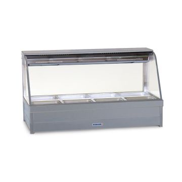 Roband Curved Glass Hot Food Display Bar, 4 Pans Double Row C22