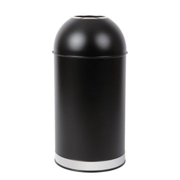 Bolero Stainless Steel Open Lid Bullet Bin Black 40 Litre CW954