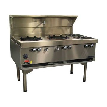 Goldstein CWA2B2 - 2 Hole Gas Wok and 2 Side Burners