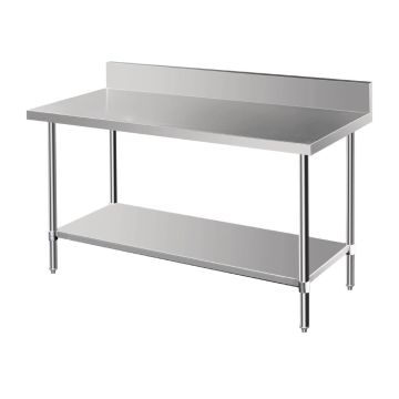 Vogue Premium Stainless Steel Table with Splashback 1500mm DA340