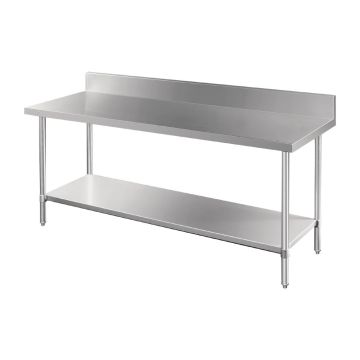 Vogue Premium Stainless Steel Table with Splashback 2100mm DA342