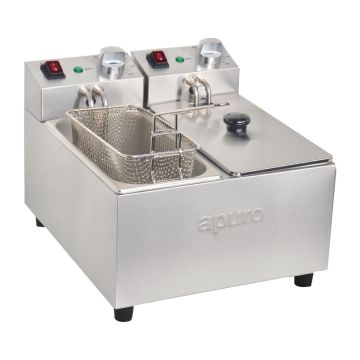 Apuro Twin Tank Twin Basket Countertop Fryer 2x 3Ltr DB203-A