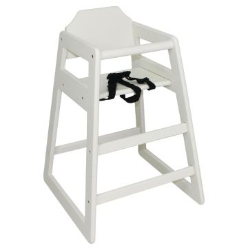 Bolero Wooden High Chair Antique White Finish DL833