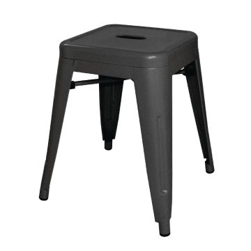 Bolero (Pack of 4) Steel Bistro Low Stools Black DL880