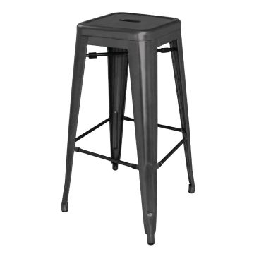 Bolero (Pack of 4) Steel Bistro High Stools Black DL881