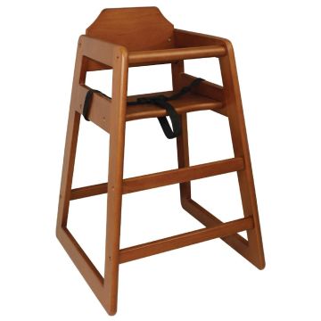 Bolero Wooden Highchair Dark Wood Finish DL901