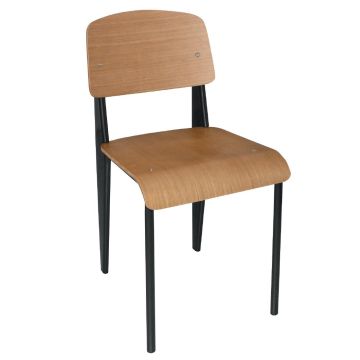 Bolero (Pack of 4) Wooden Dining Chairs with Black Steel Frame DM338