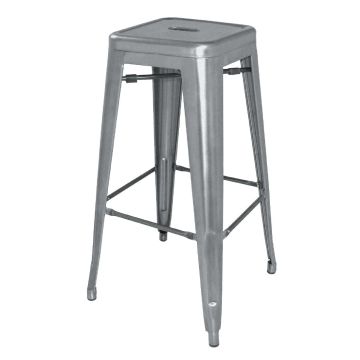 Bolero (Pack of 4) Steel Bistro High Stools Gun Metal Grey DM934