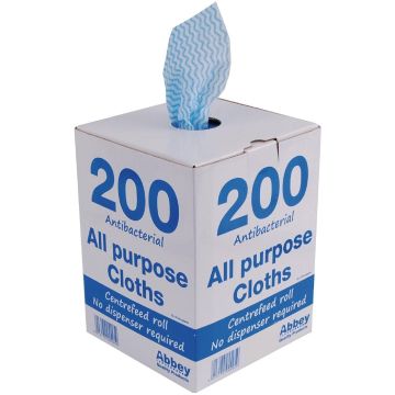 Jantex(Pack of 200)Antibacterial All Purpose Cloth Blue DN843