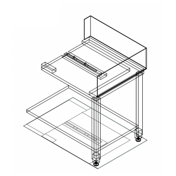 Fagor St/St Corner Bench w/ Introduction of Baskets by the Right Side E-90D
