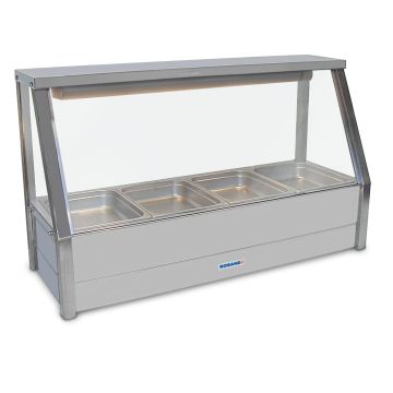 Roband Straight Glass Hot Food Display Bar, 4 Pans Single Row E14
