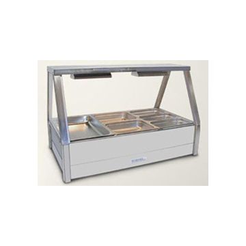 Roband Straight Glass Hot Food Display Bar, 6 Pans Double Row With Roller Doors E23RD