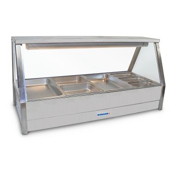 Roband Straight Glass Hot Food Display Bar, 8 Pans Double Row E24