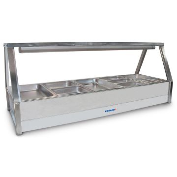 Roband Straight Glass Hot Food Display Bar, 10 Pans Double Row E25