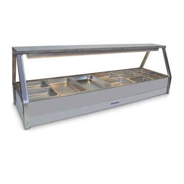 Roband Straight Glass Hot Food Display Bar, 12 Pans Double Row E26