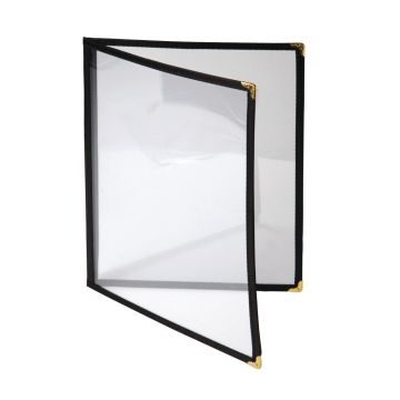 American Style Menu Holder Black 4 Card E293