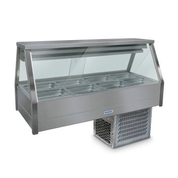Roband Straight Glass Refrigerated Display Bar - Piped And Foamed Only (No Motor), 8 Pans EFX24RD