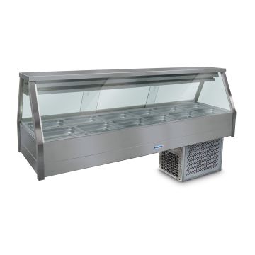 Roband Straight Glass Refrigerated Display Bar - Piped And Foamed Only (No Motor), 12 Pans EFX26RD