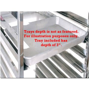 Baker Stainless Steel Single Gastronorm Trolley W/ 12 X 460X330mm Aluminium Pans