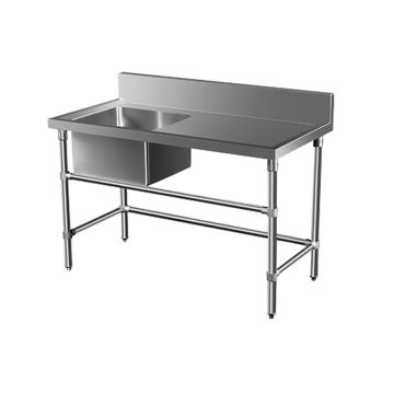 1700 X 600mm Single Left Bowl Kitchen Sink Stainless Steel