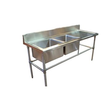 1900 X 600mm Double Left Bowl Kitchen Sink Stainless Steel