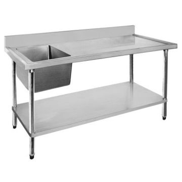 Fed Economic 304 Grade Stainless Steel Single Sink Benches 700 Deep 1500-7-SSBL