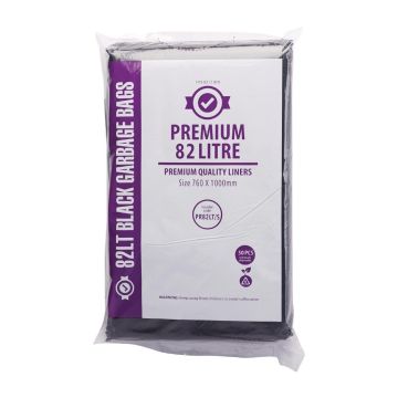 Jantex Premium Garbage Bags Black 82Ltr (Pack of 50) FL878