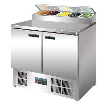 Polar 2 Door Salad and Pizza Prep Counter Stainless Steel G604-A