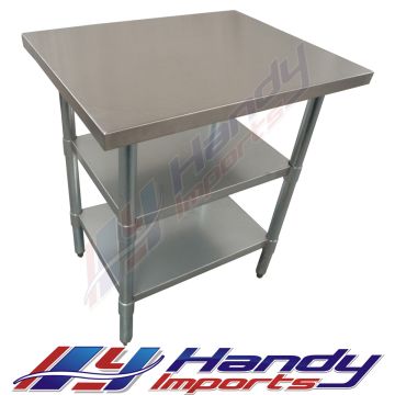 610 x 762mm NEW WORK CORNER BENCH TABLE COUNTER + 2 GALVANISED STEEL UNDER SHELF